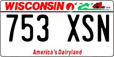 WI license plate 753XSN