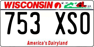 WI license plate 753XSO