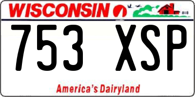 WI license plate 753XSP