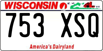 WI license plate 753XSQ