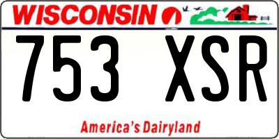 WI license plate 753XSR