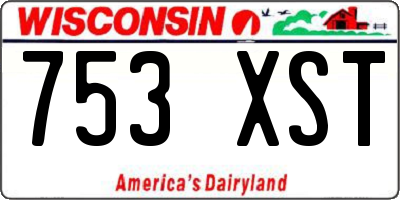 WI license plate 753XST