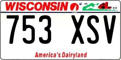WI license plate 753XSV