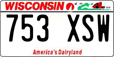 WI license plate 753XSW