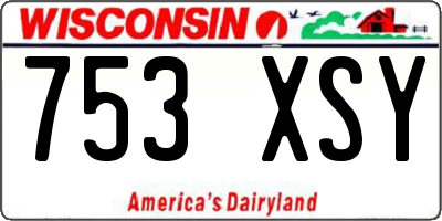 WI license plate 753XSY