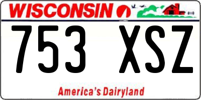 WI license plate 753XSZ