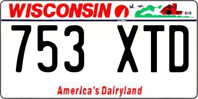 WI license plate 753XTD