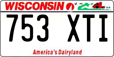 WI license plate 753XTI