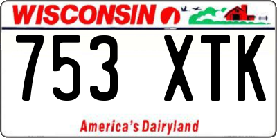 WI license plate 753XTK