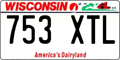 WI license plate 753XTL