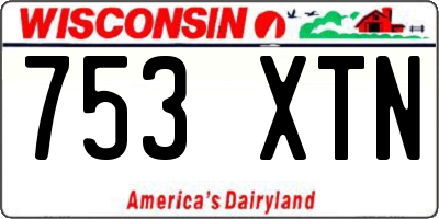 WI license plate 753XTN