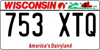 WI license plate 753XTQ