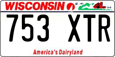 WI license plate 753XTR
