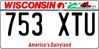 WI license plate 753XTU