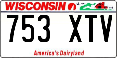 WI license plate 753XTV