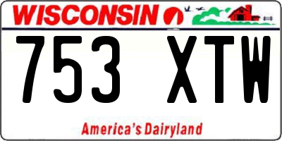 WI license plate 753XTW