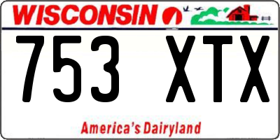 WI license plate 753XTX