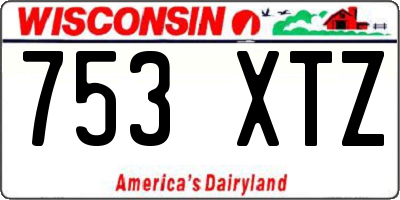 WI license plate 753XTZ