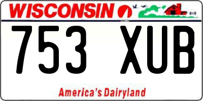 WI license plate 753XUB