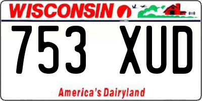 WI license plate 753XUD