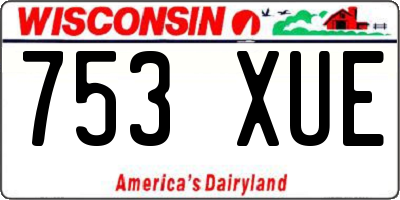 WI license plate 753XUE