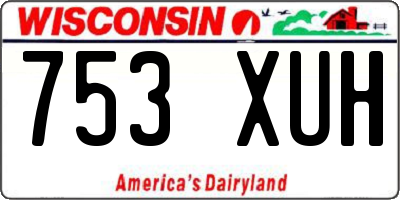 WI license plate 753XUH