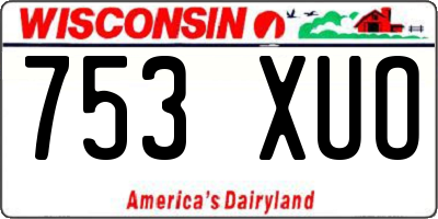 WI license plate 753XUO