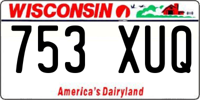WI license plate 753XUQ