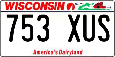 WI license plate 753XUS