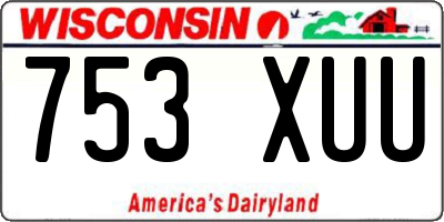 WI license plate 753XUU