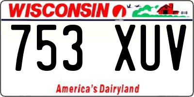 WI license plate 753XUV