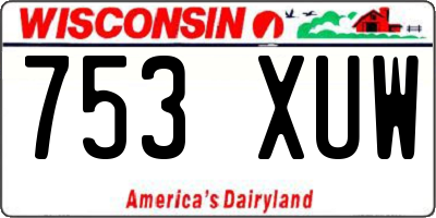 WI license plate 753XUW