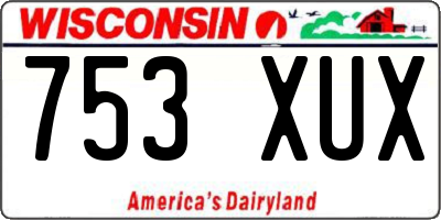 WI license plate 753XUX