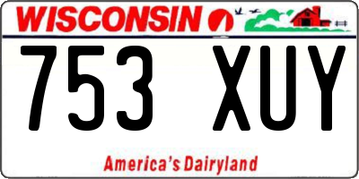 WI license plate 753XUY