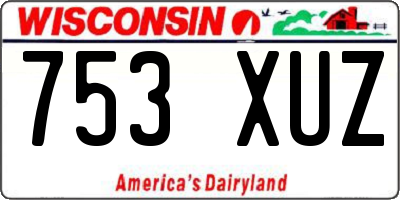 WI license plate 753XUZ