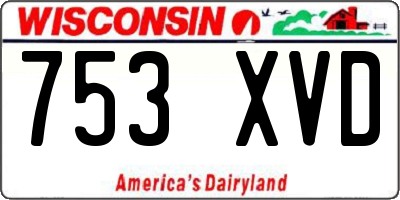 WI license plate 753XVD