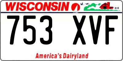 WI license plate 753XVF