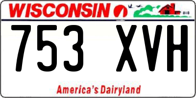 WI license plate 753XVH