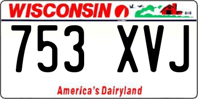WI license plate 753XVJ