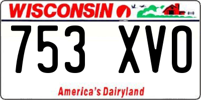 WI license plate 753XVO
