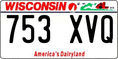 WI license plate 753XVQ