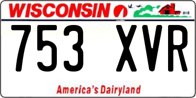 WI license plate 753XVR