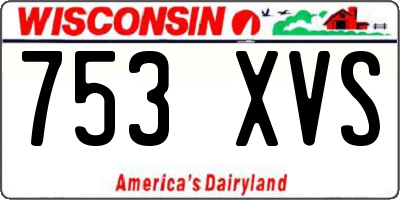 WI license plate 753XVS