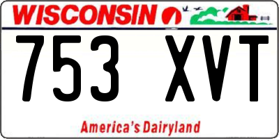 WI license plate 753XVT