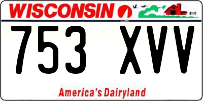 WI license plate 753XVV
