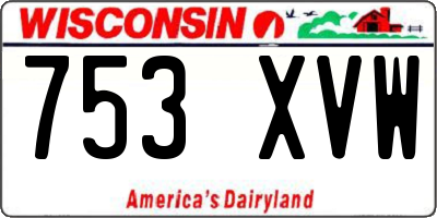 WI license plate 753XVW
