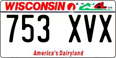 WI license plate 753XVX