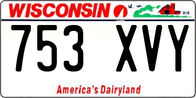 WI license plate 753XVY