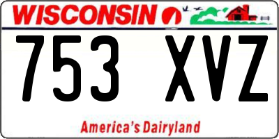 WI license plate 753XVZ