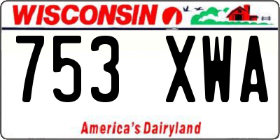 WI license plate 753XWA